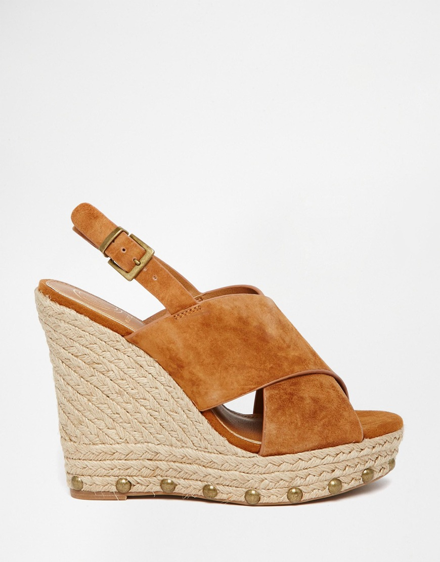 tan suede espadrille wedges