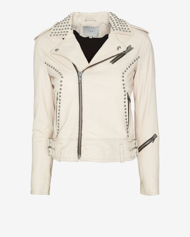 Iro Wenda Studded Leather Jacket In Pink Lyst Gallery