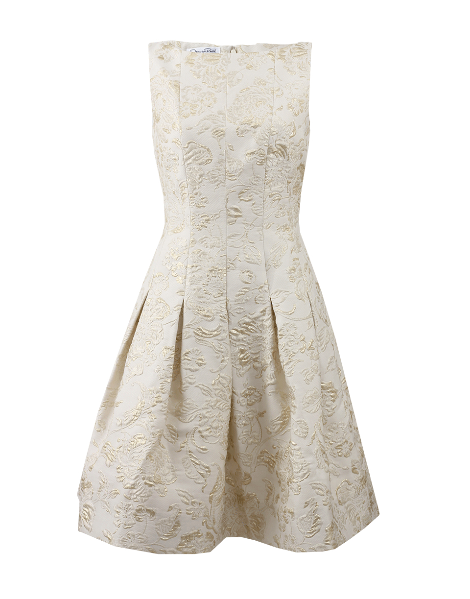 Lyst - Oscar De La Renta Bateau Neck Dress With Full Skirt in White