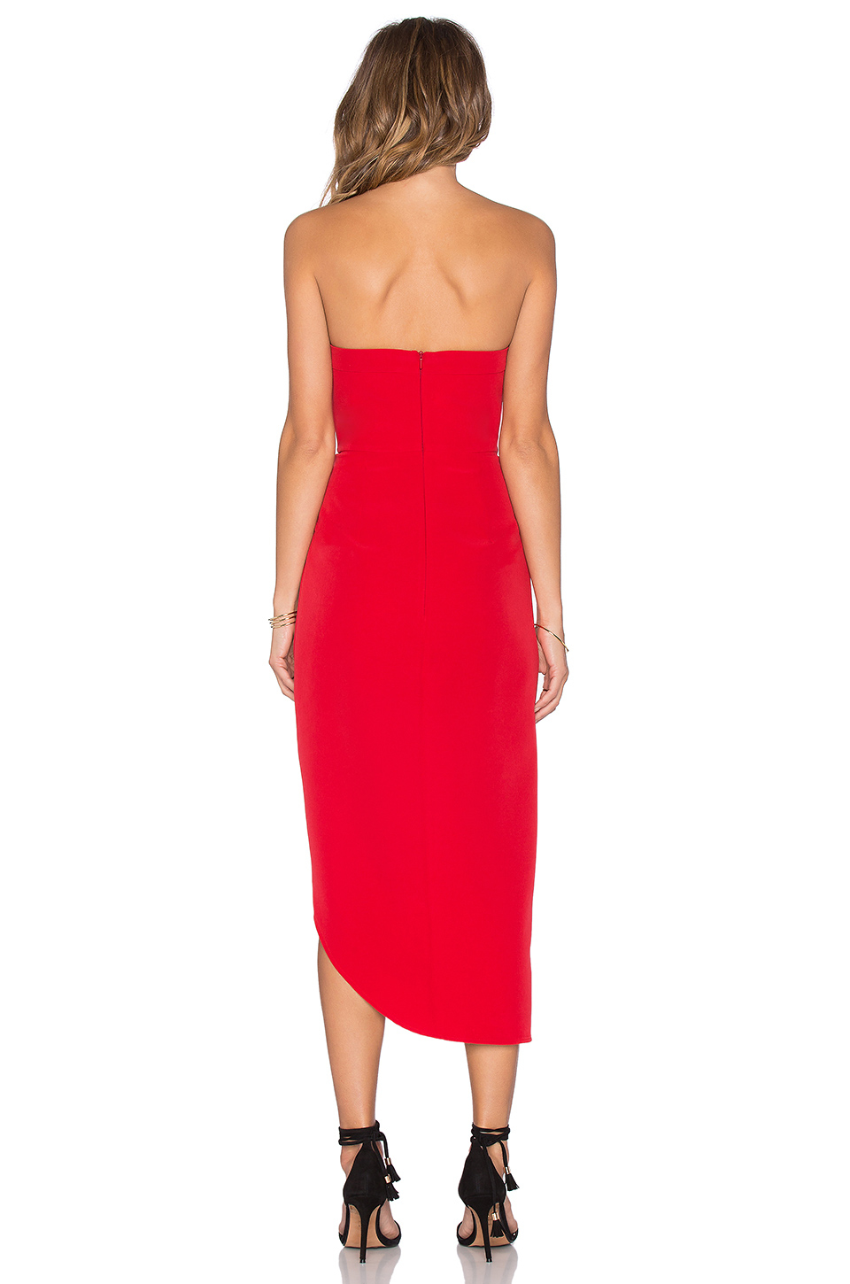 revolve red strapless dress
