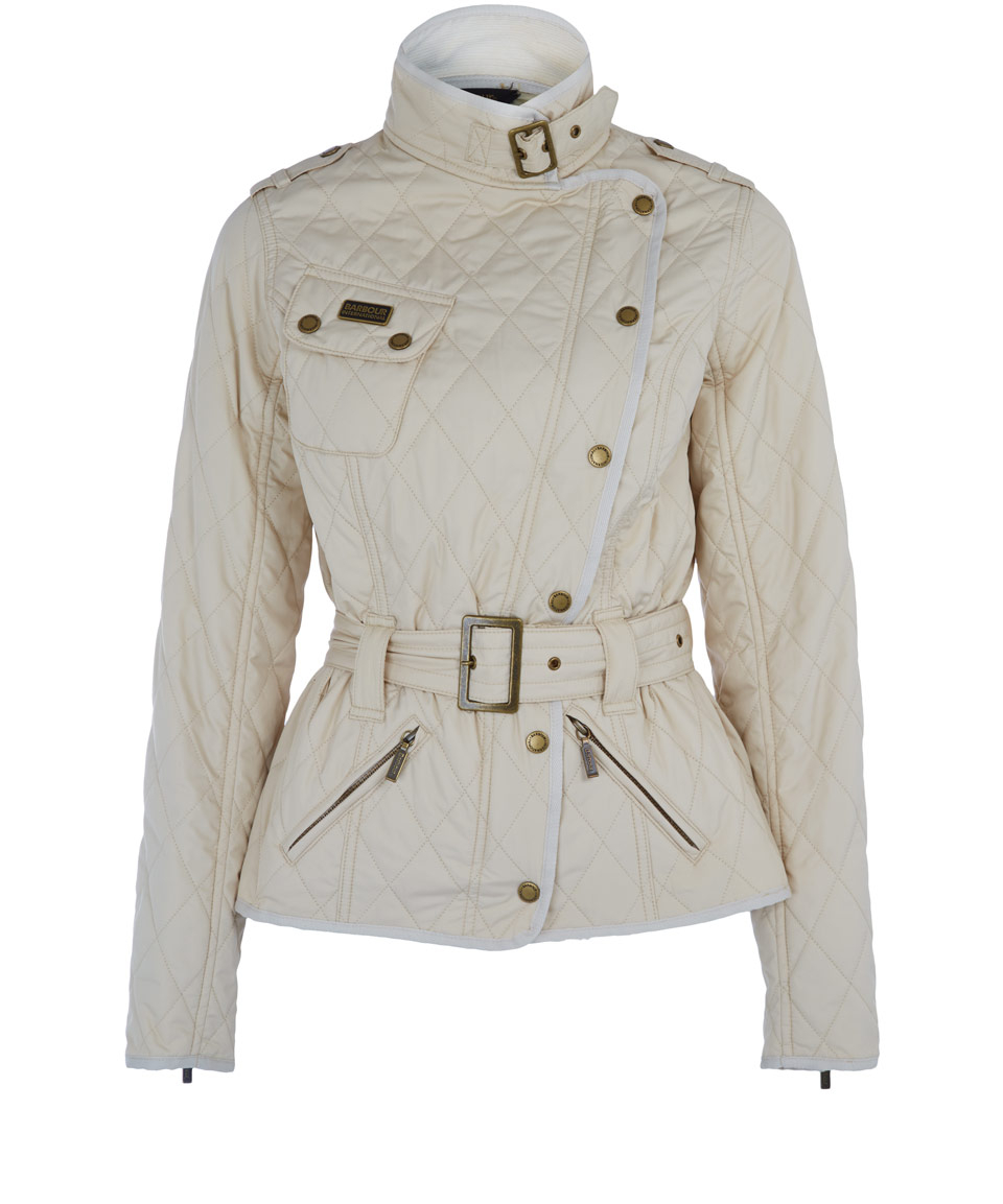 Cream quilted jacket New Look quilted front and back jacket with knitted sleeves. Cream colour with zip & press stud closing. Size 14 on the label but very snug fit, more like a size