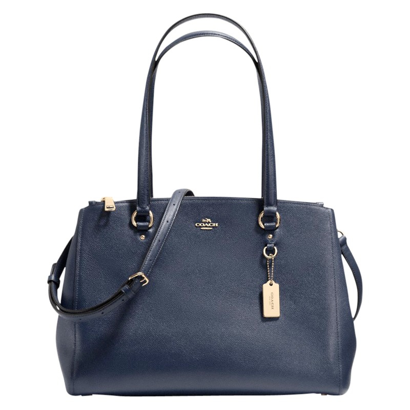 COACH Crossgrain Double Zip Leather Caryall Bag in Blue - Lyst