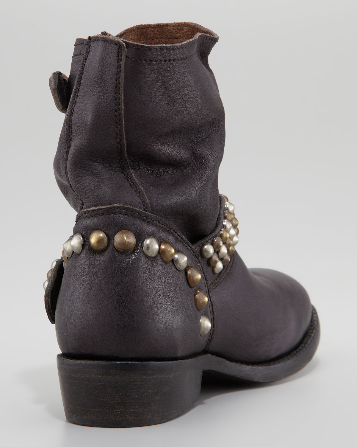 Lyst Ash Vicious Studdedleather Motorcycle Boot Black in Black