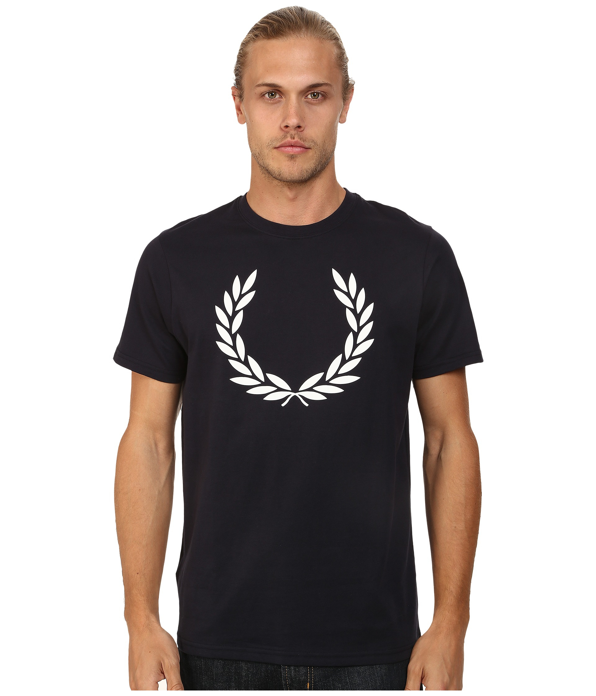 fred perry black and white t shirt