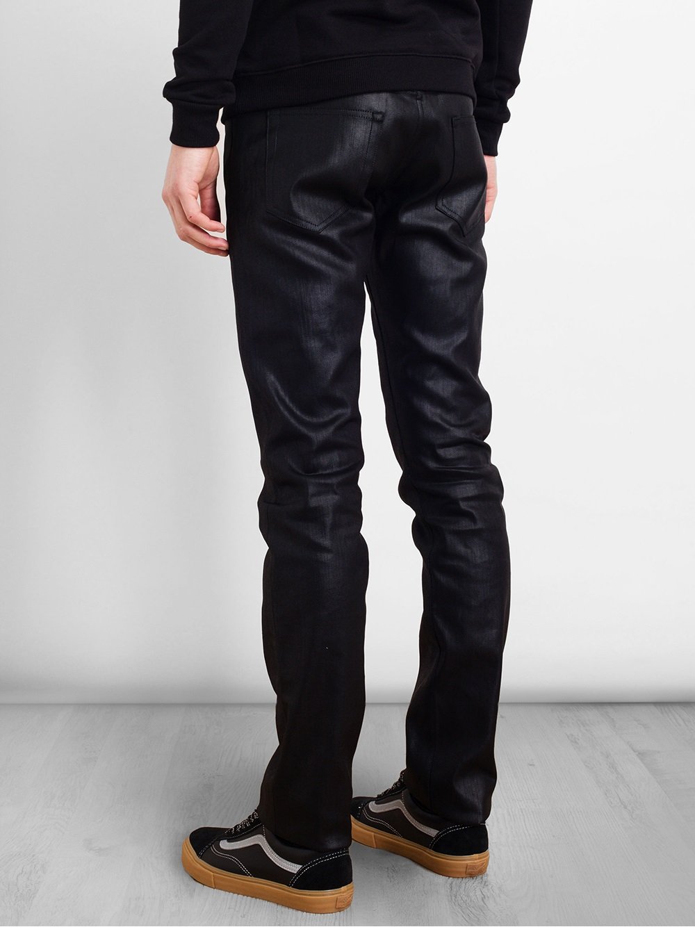 Lyst - Saint Laurent Coated Denim Jeans in Black for Men