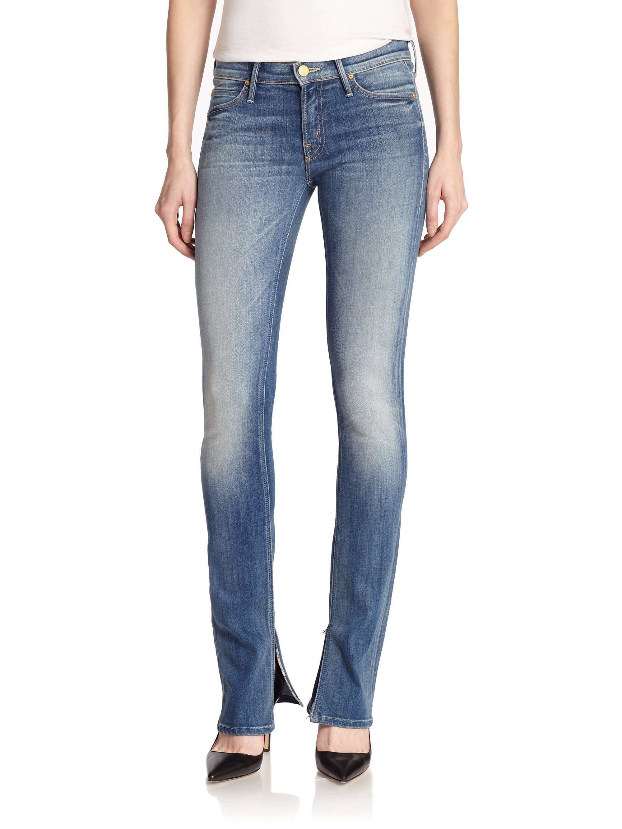 Mother The Slit Rascal Straight-leg Jeans in Blue - Lyst