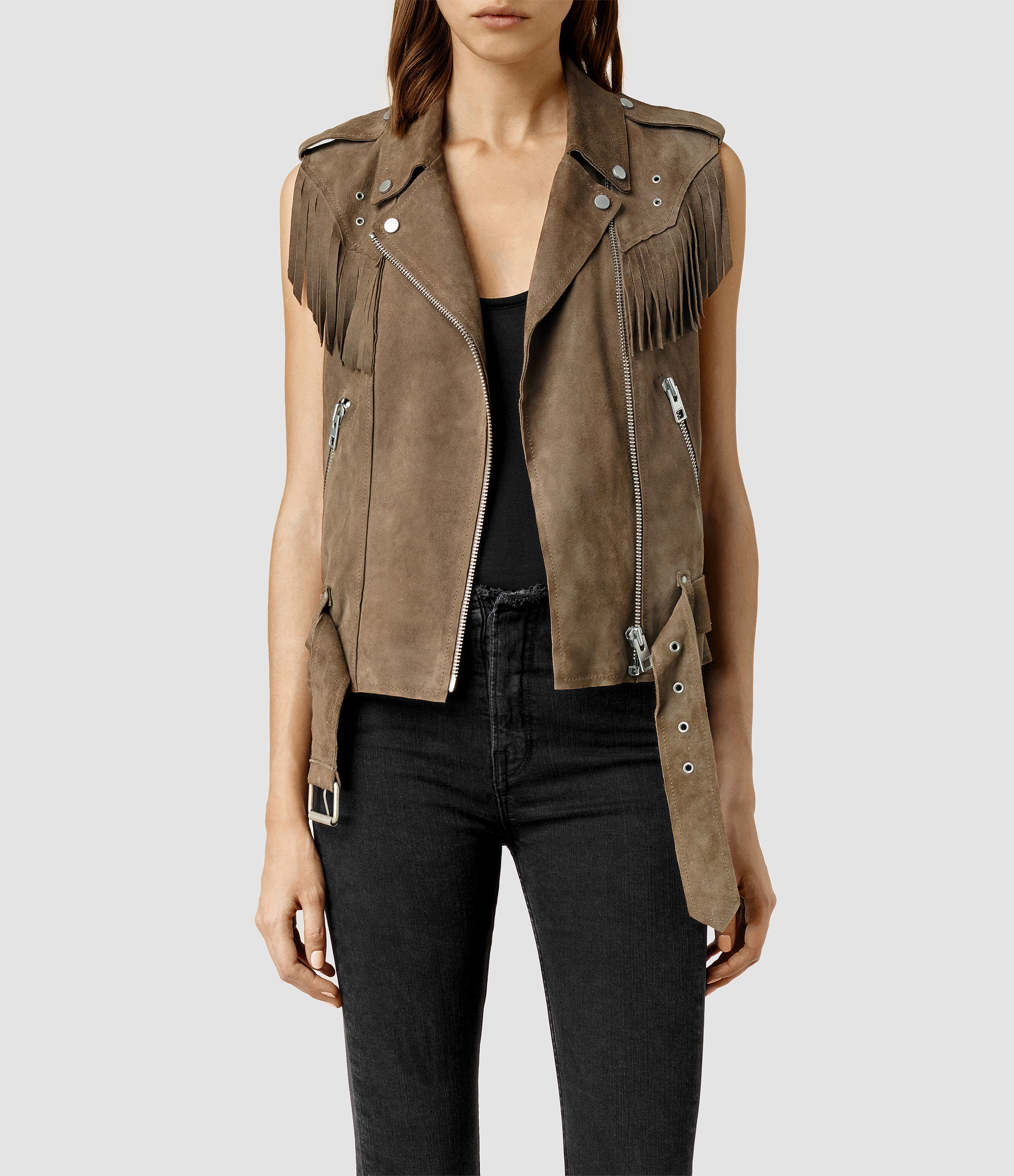 leather gilet jacket womens