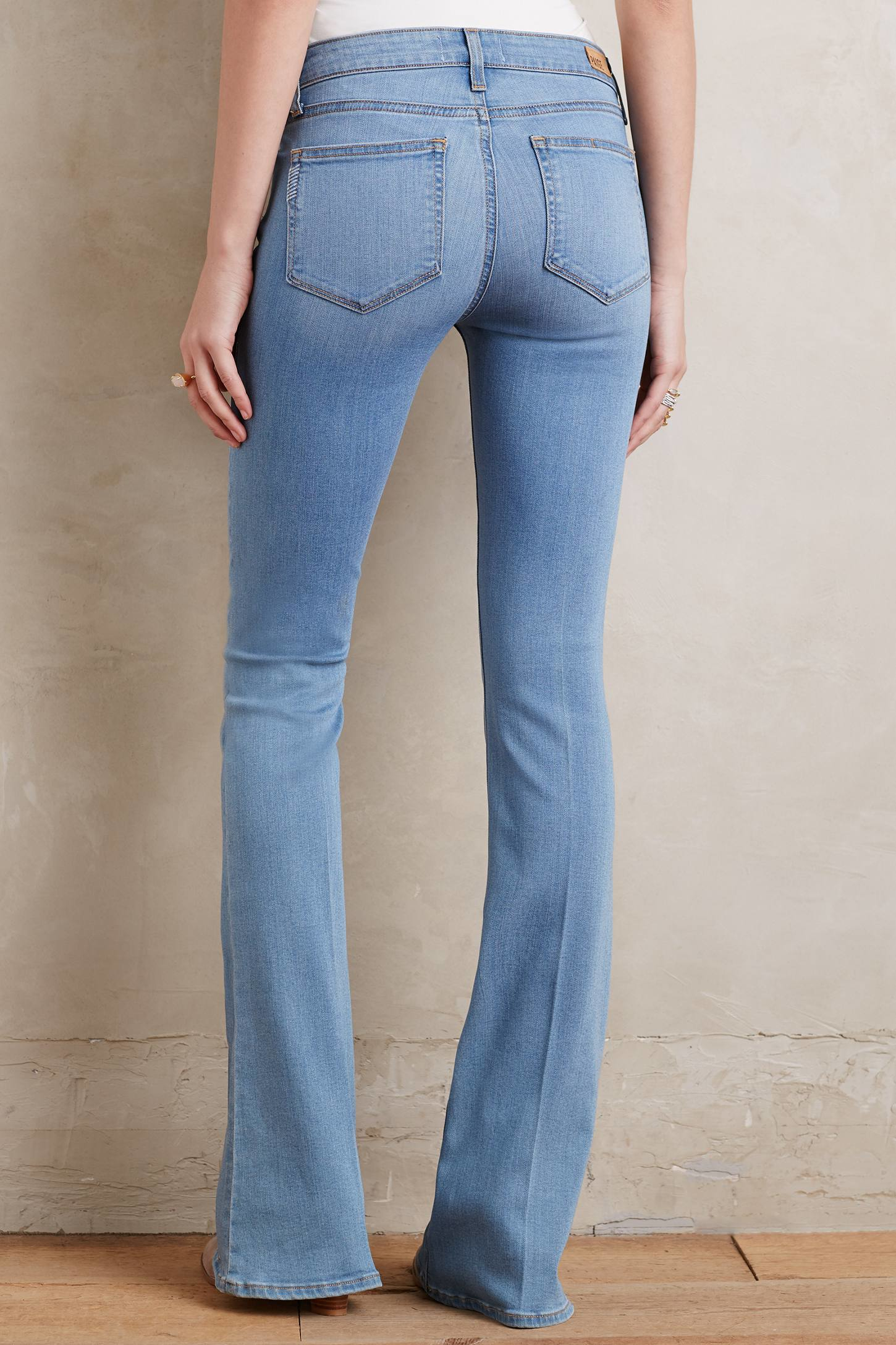 Paige Lou Lou Mid-rise Petite Flare Jeans in Blue | Lyst