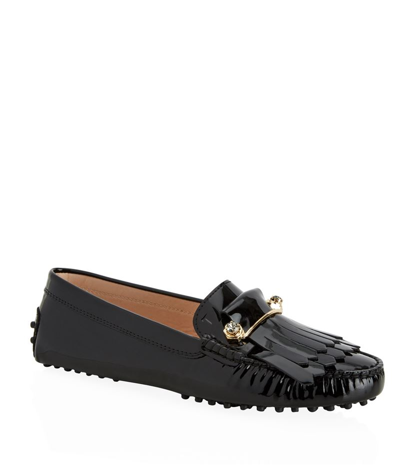 tod's black driving shoes