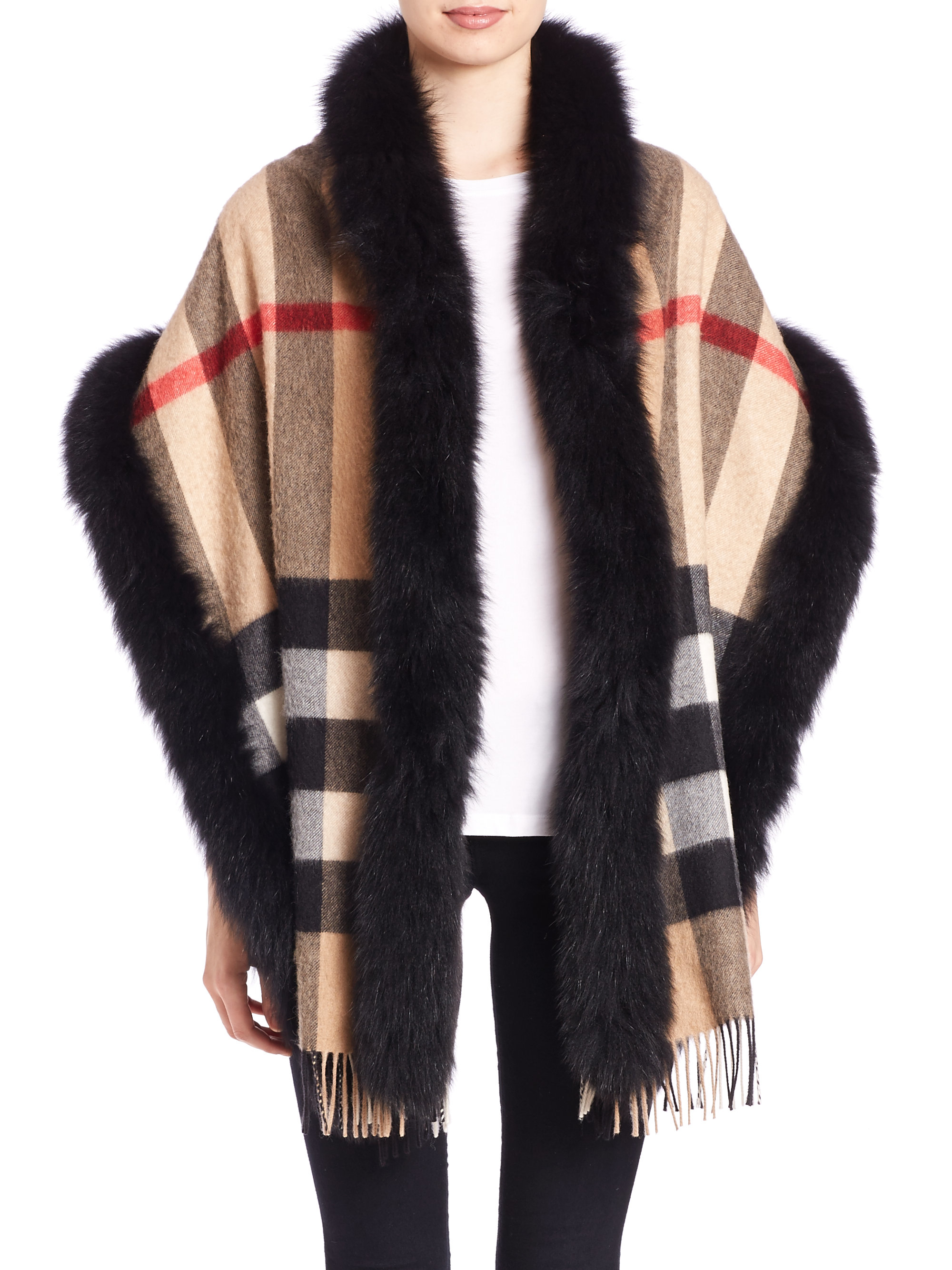 burberry fur scarf