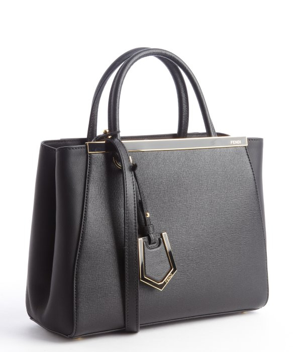 Lyst Fendi Black Leather 2jours Pee Convertible Top Handle Gallery