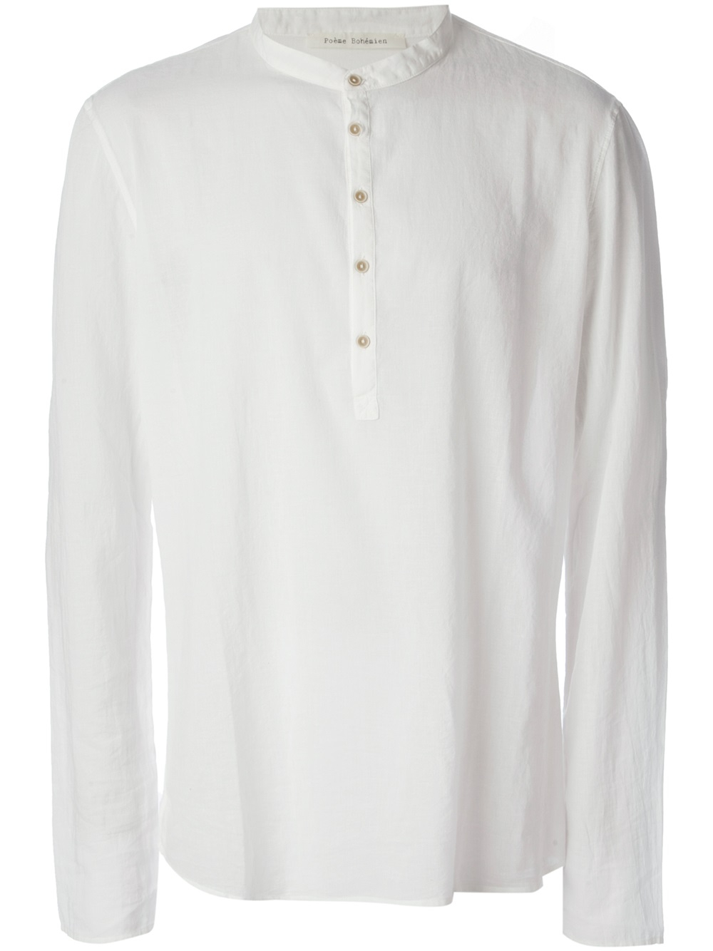 Lyst - Poeme Bohemien Kaftan Style Shirt in White for Men