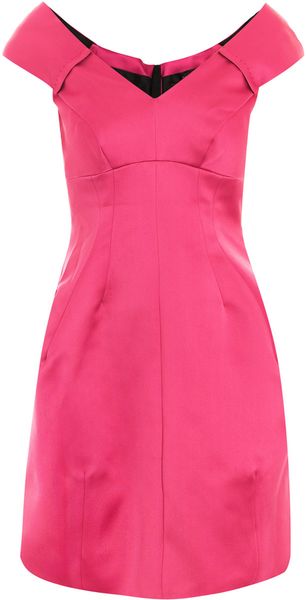 Marc Jacobs Satin V-Neck Dress in Pink | Lyst