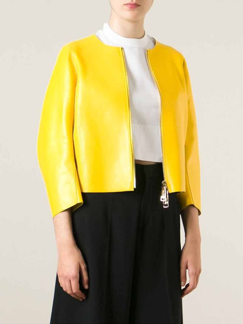 Lyst Dsquared² Cropped Jacket in Yellow