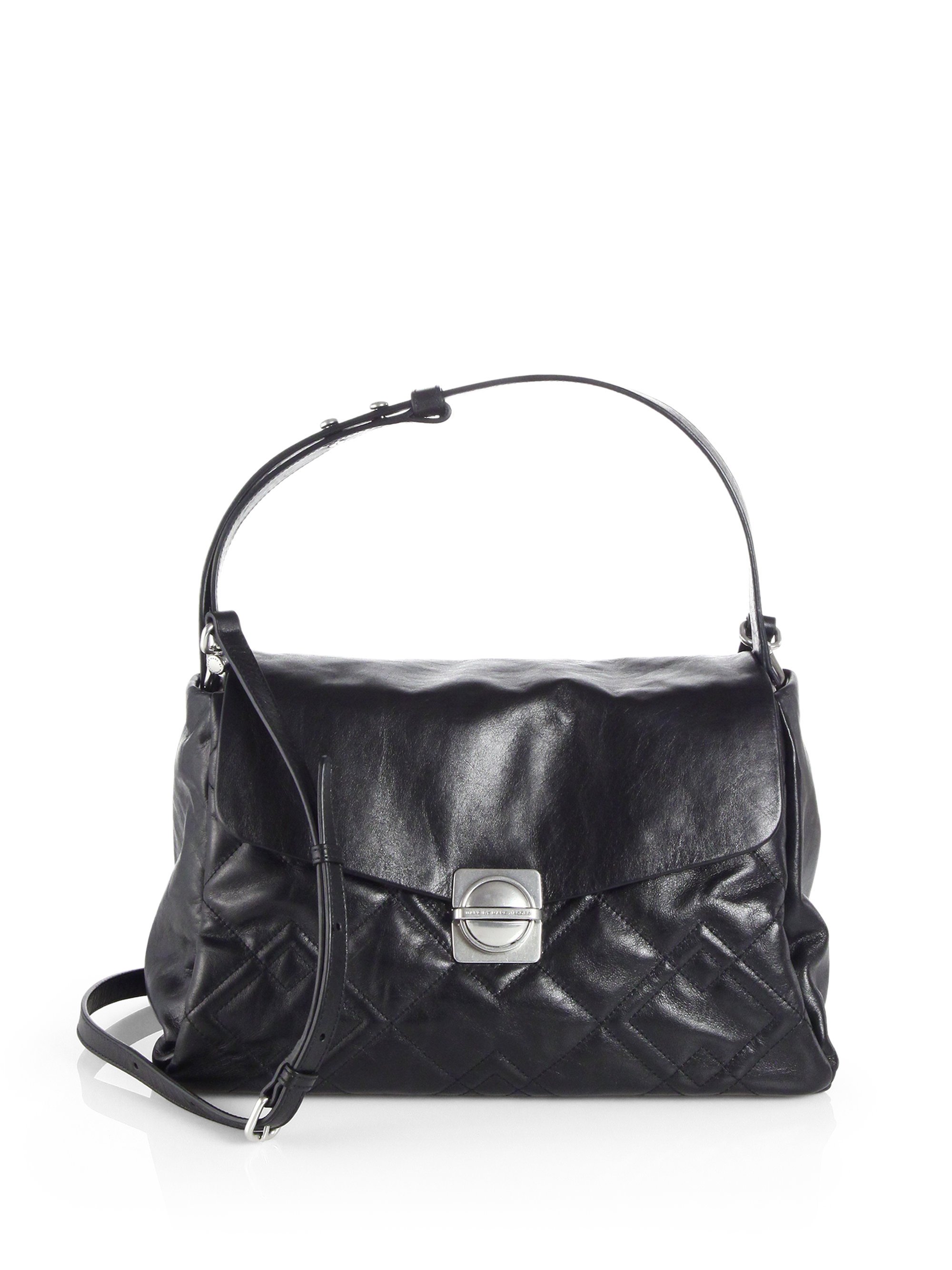 Marc By Marc Jacobs Circle in Square Quilted Shoulder Bag in Black | Lyst