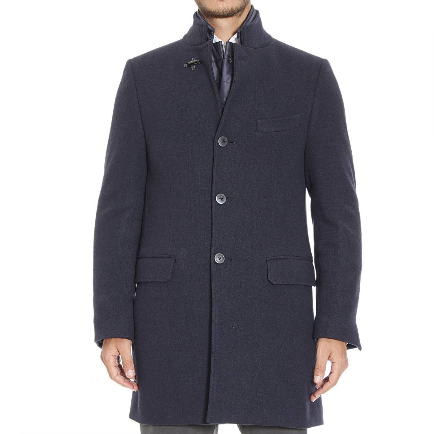 Fay Coat Man in Blue for Men | Lyst