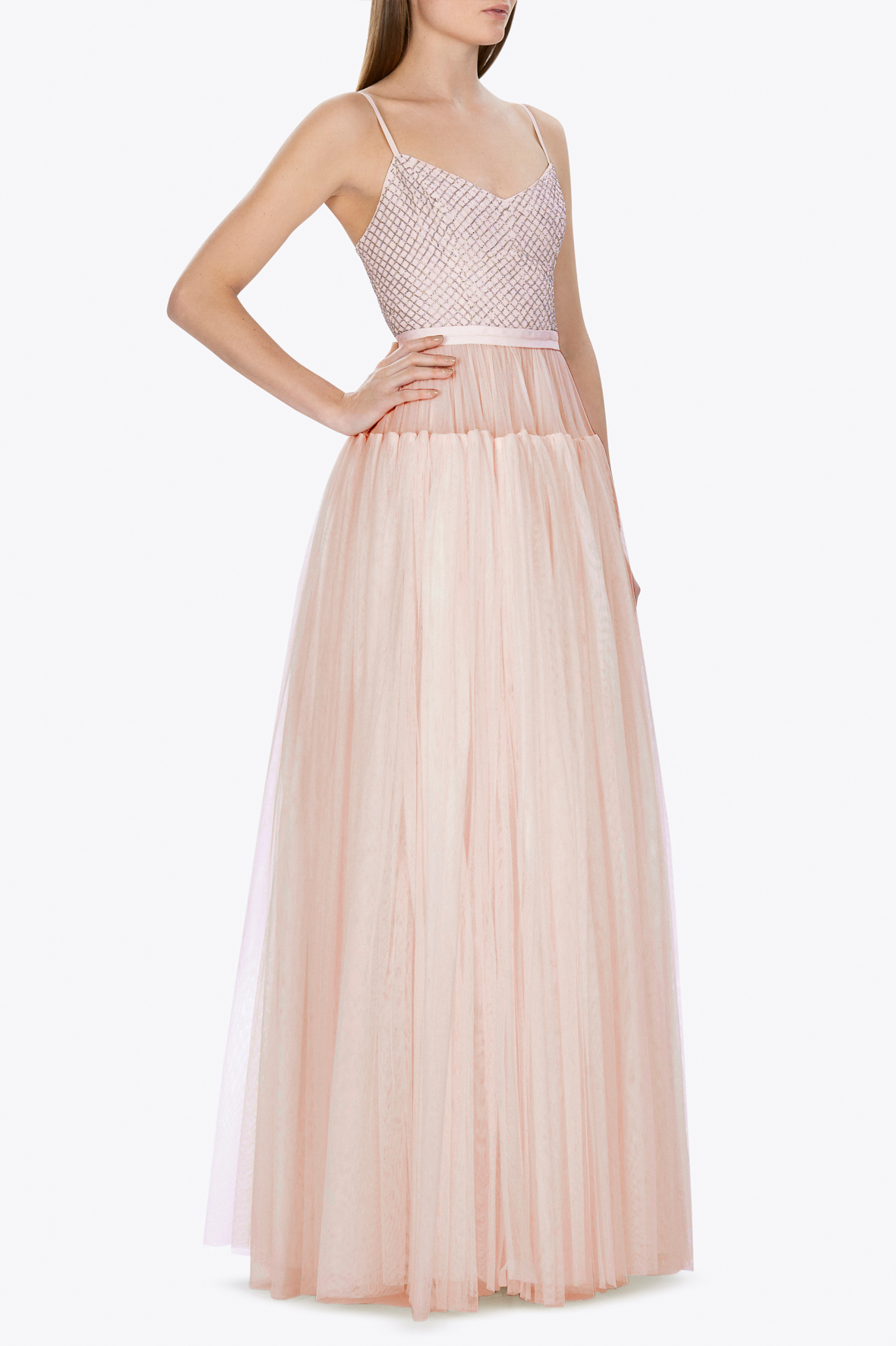 Needle & thread Voluminous Tulle Embellished Maxi Dress in Pink (Blush ...
