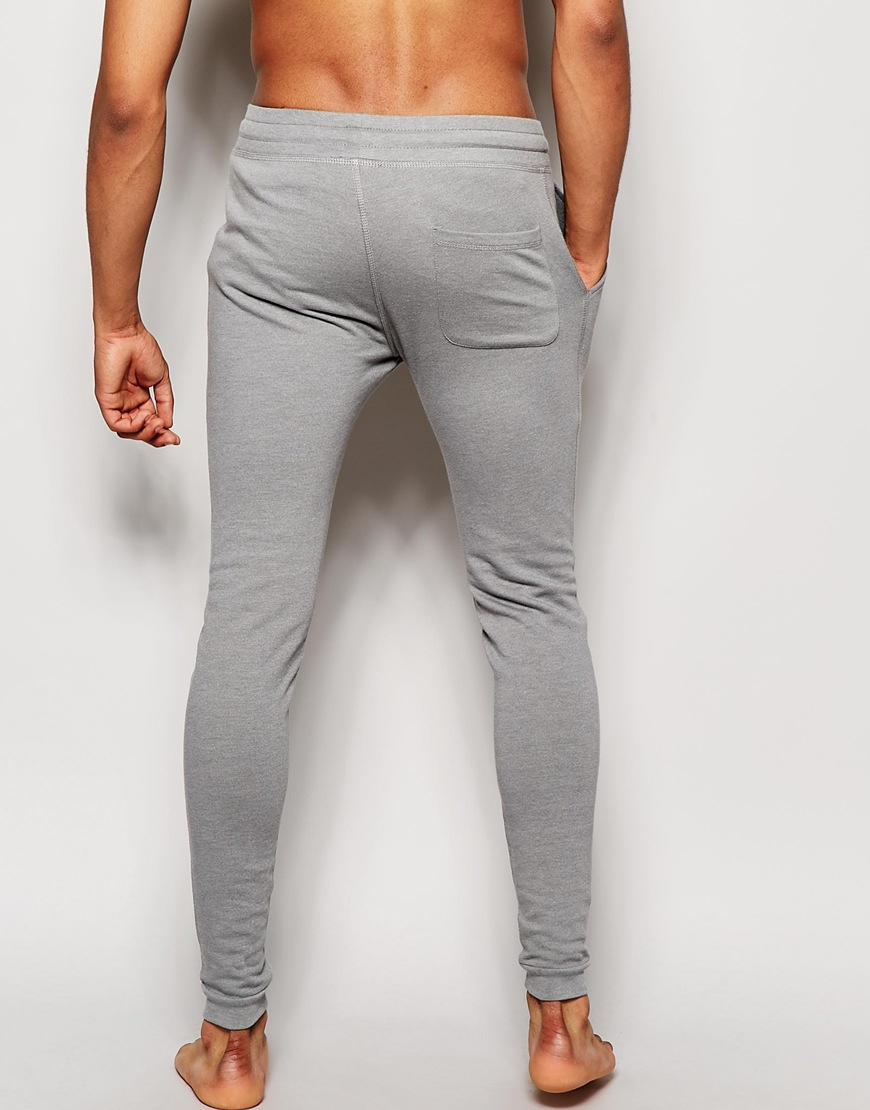 Lyst Asos Loungewear Super Skinny Joggers In Gray For Men