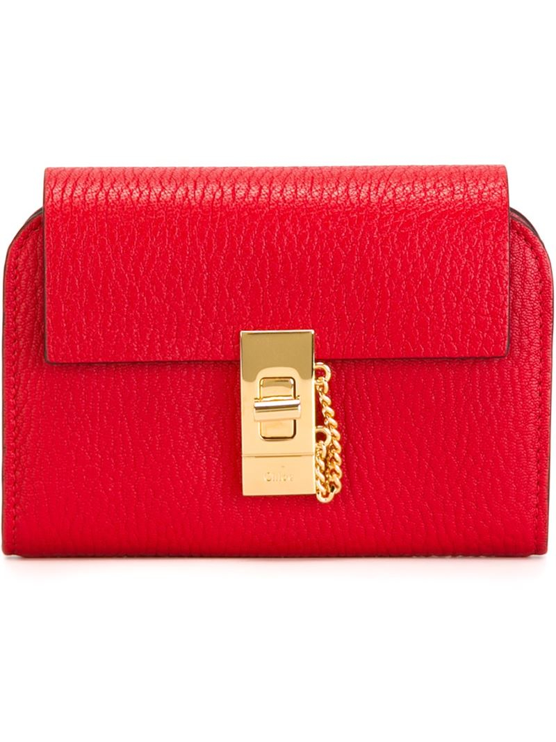 chloe marcie small leather crossbody bag - Chlo \u0026#39;drew\u0026#39; Wallet in Red | Lyst