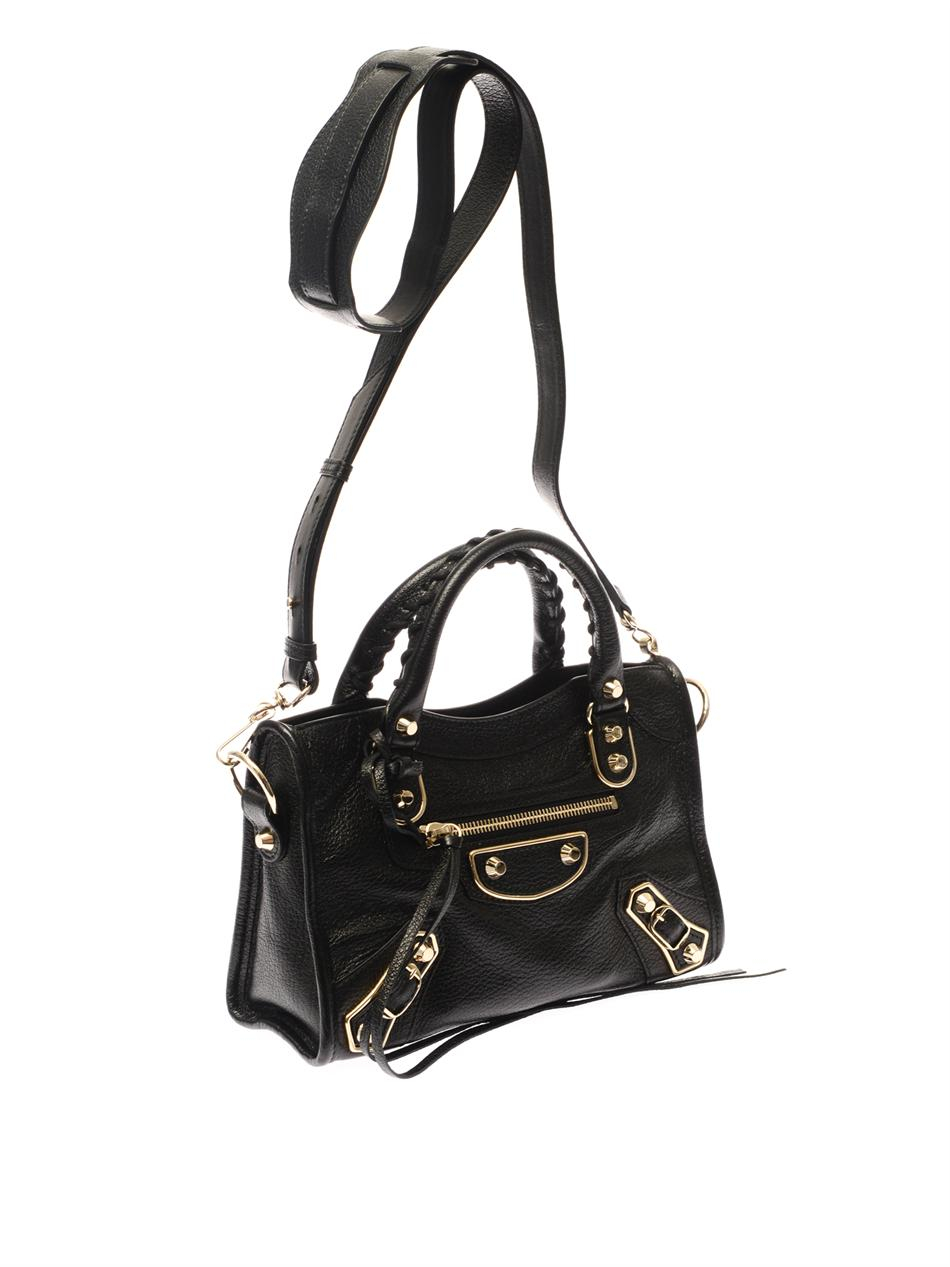 Lyst - Balenciaga Classic Mini City Edge-Line Shoulder Bag in Black