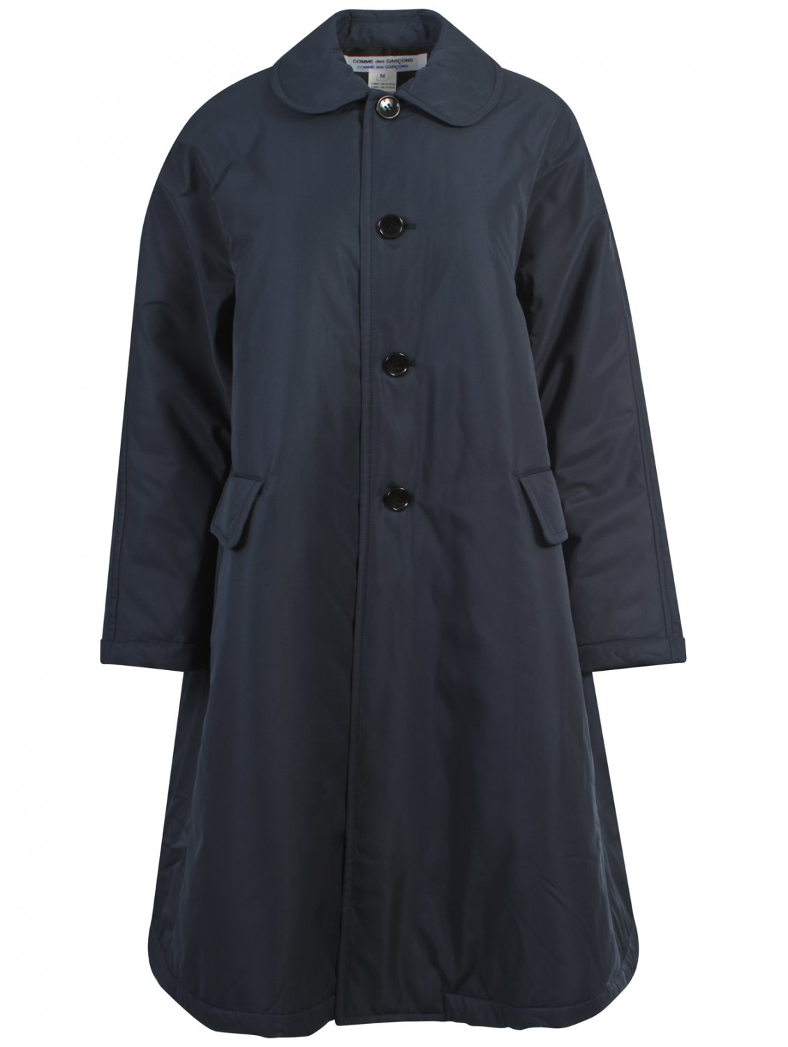 Comme des garçons Oversized Round Collar Quilted Coat Navy Blue in Blue ...
