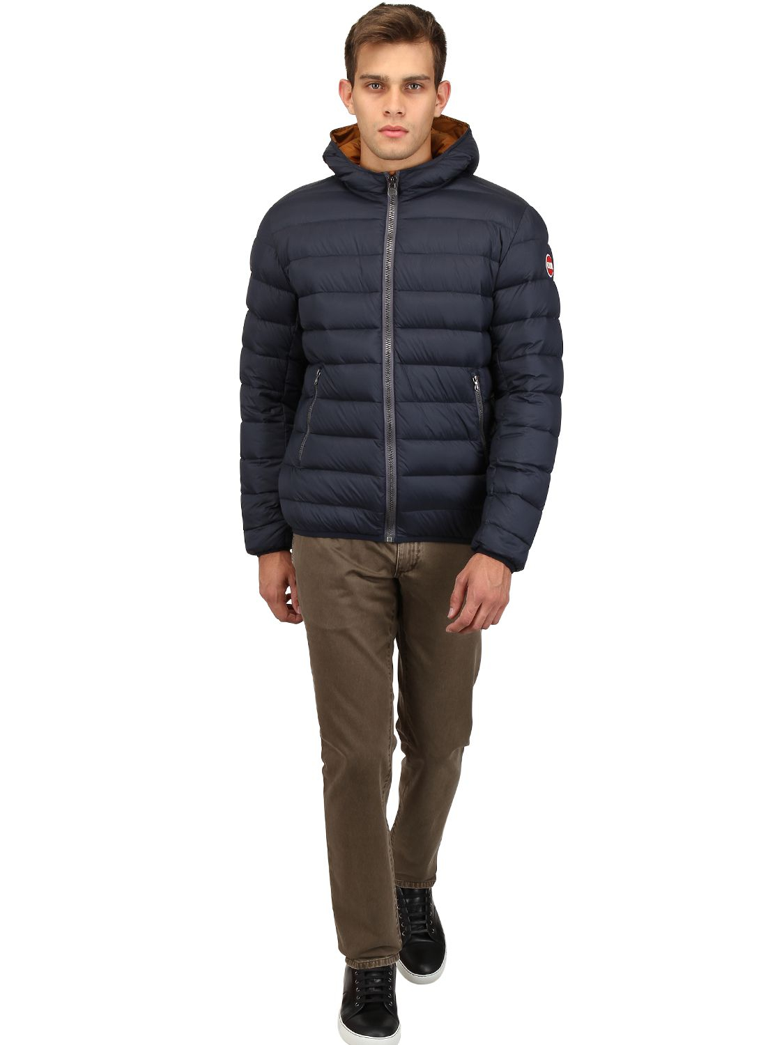 Colmar Quilted Nylon Hooded Down Jacket in Gray for Men | Lyst