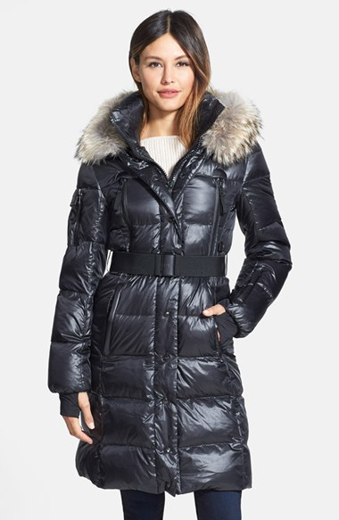 Lyst - Sam. 'infinity' Belted Long Goose Down Coat With Removable ...
