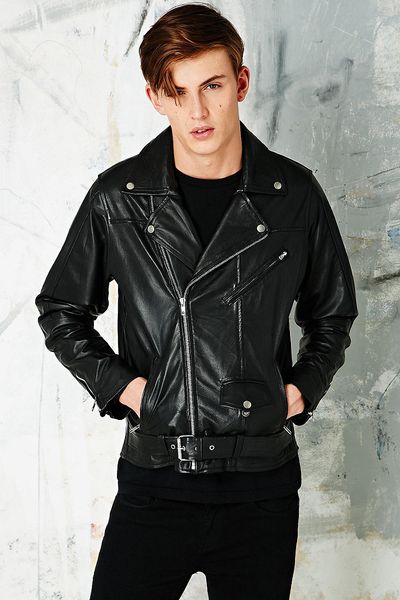 Urban Outfitters Vintage Renewal Leather Biker Jacket in Black for Men ...