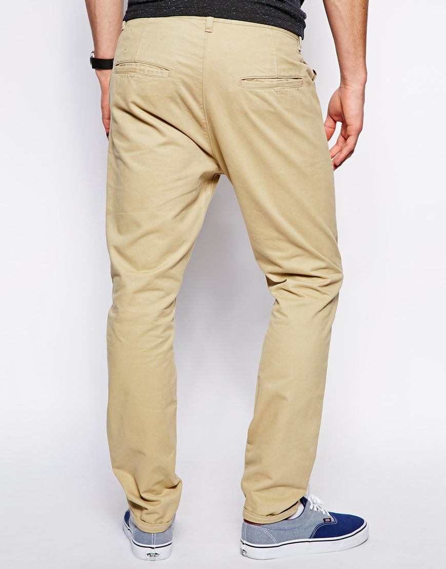 Lyst - ASOS Tapered Chinos in Natural for Men