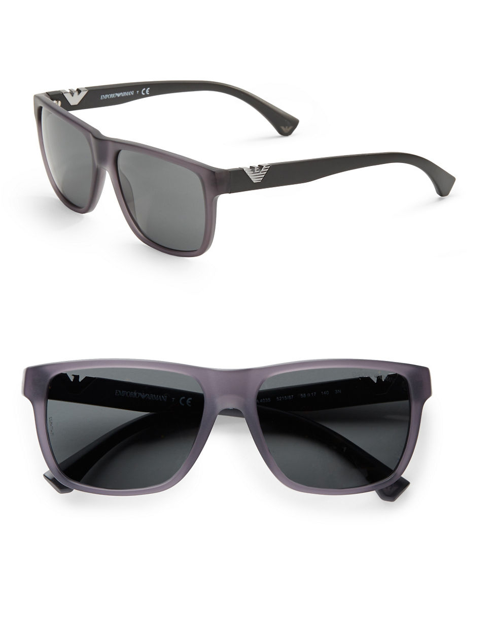 Emporio armani 58mm Logo Square Sunglasses in Black for Men | Lyst