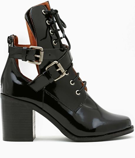 Nasty Gal Jeffrey Campbell Benson Cut-out Boot in Black | Lyst