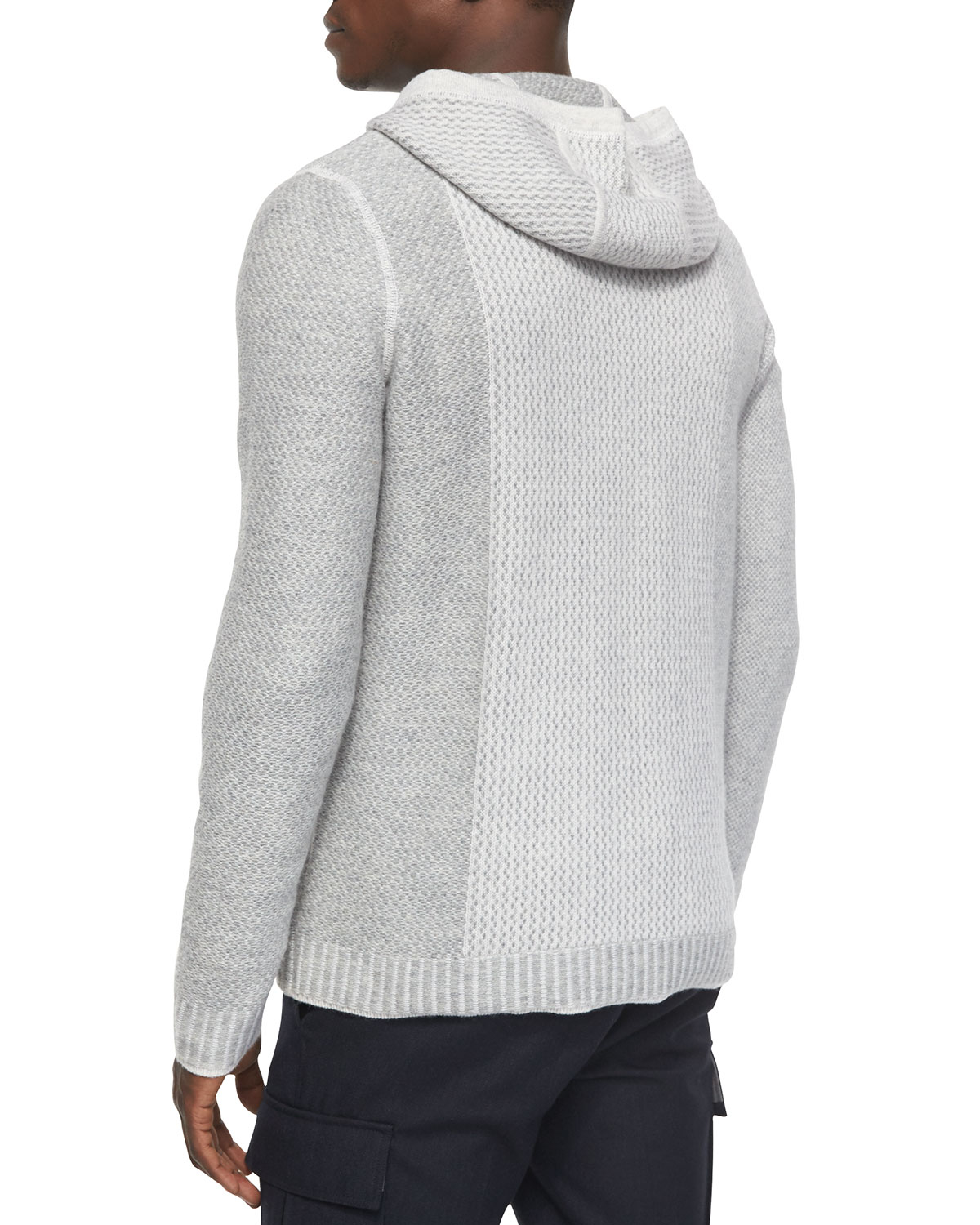 Lyst - Vince Textured Wool-blend Hoodie Sweater in White for Men