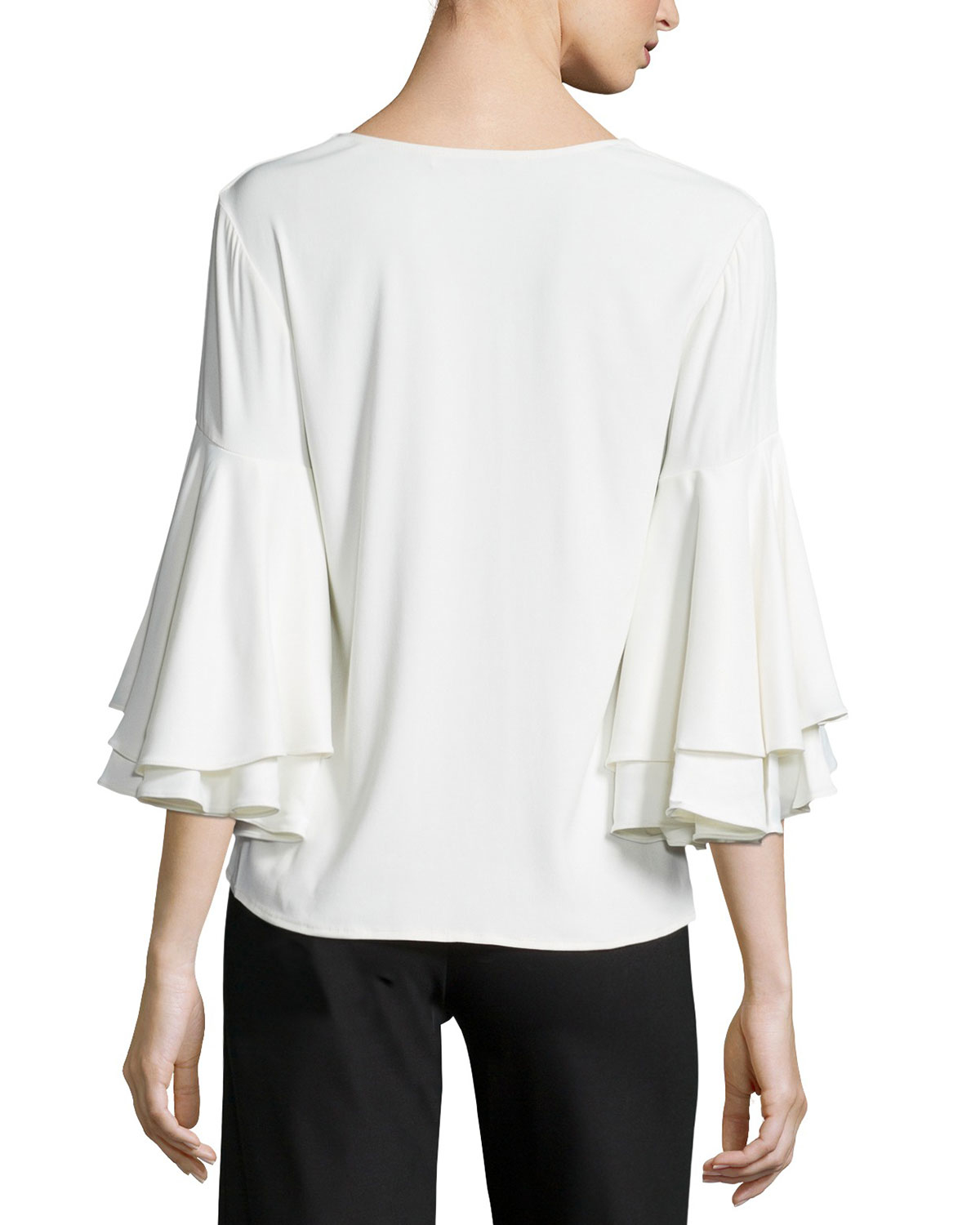 Alexis Tiered-sleeve Knit Top in White | Lyst