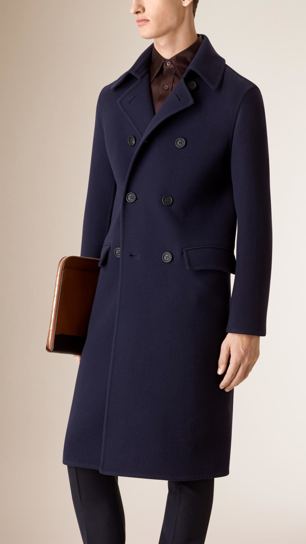 Lyst - Burberry Unlined Wool Overcoat in Blue for Men