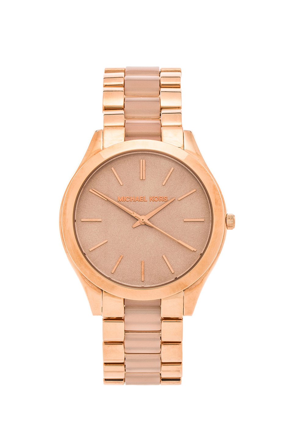 Michael kors Slim Runway Rose Gold-Toned Stainless Steel Watch in ...