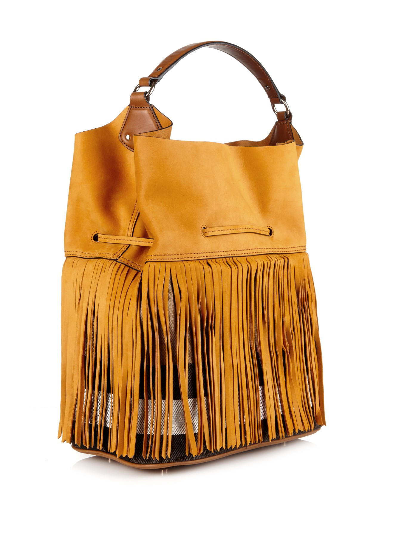 burberry suede fringe bag