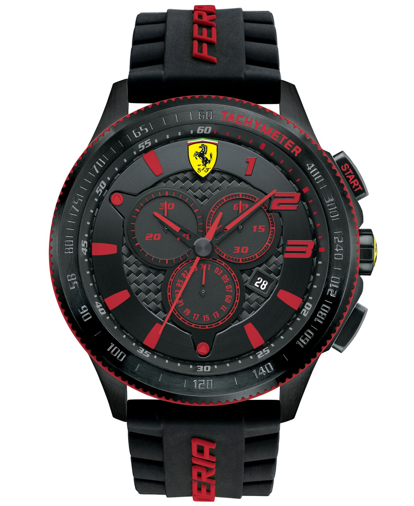 Ferrari Scuderia Steel and Silicone Chronograph Watch in Black for Men
