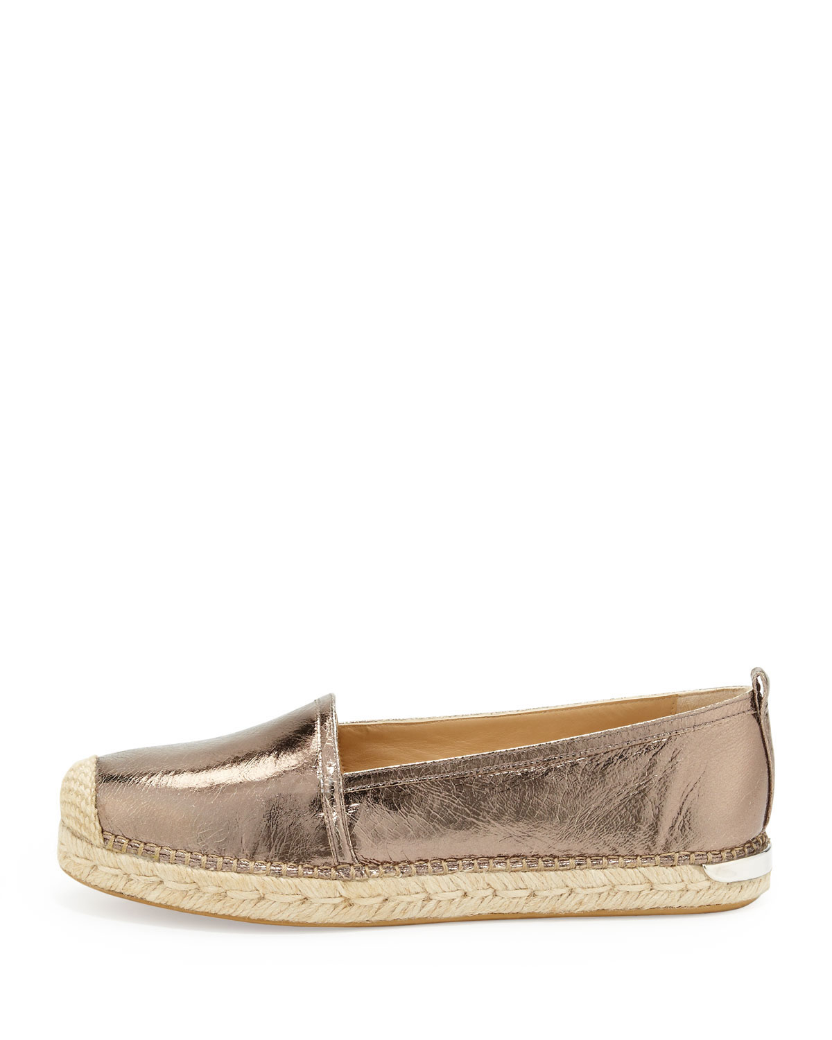 metallic espadrille flats