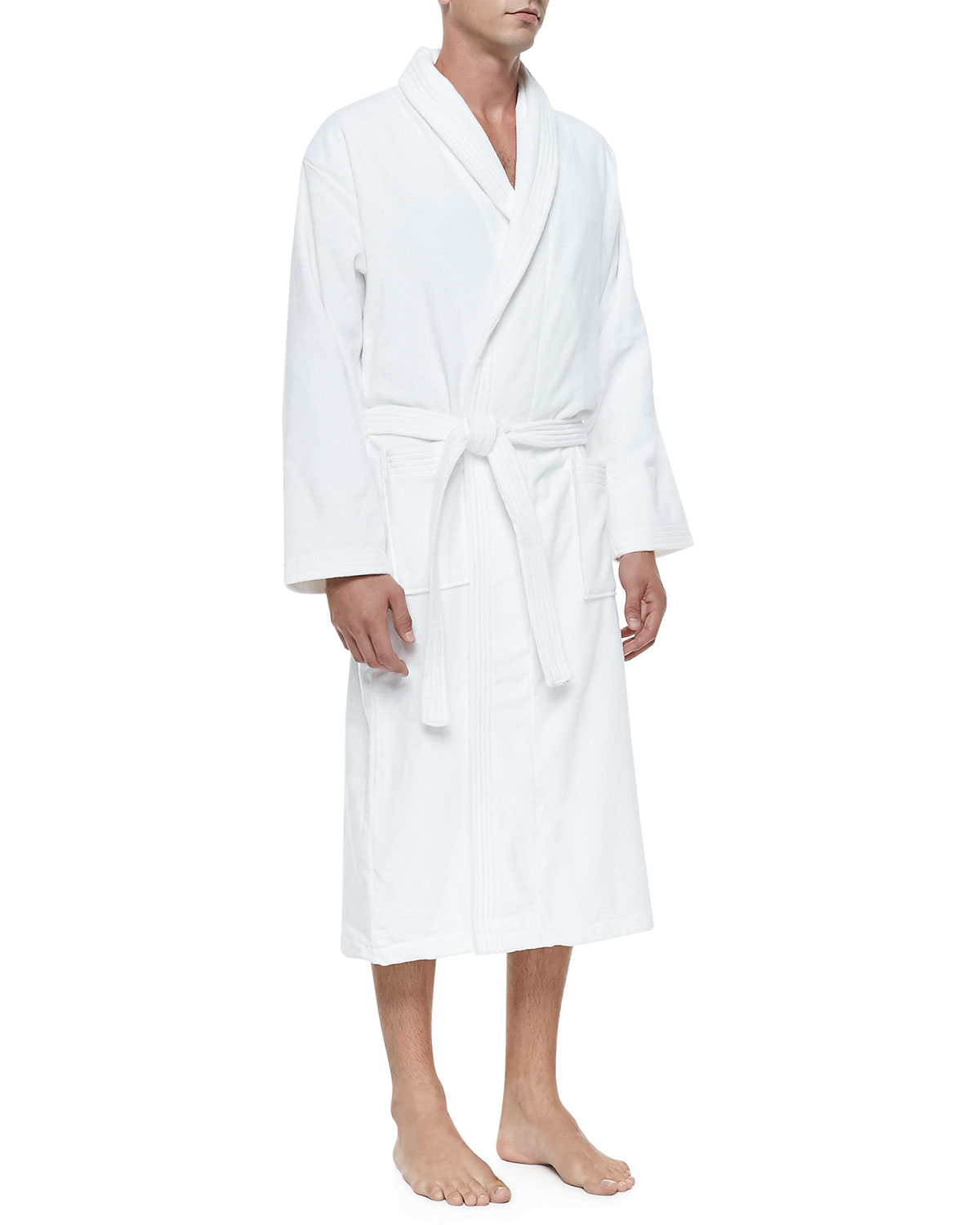 Derek rose Terry Cloth Robe in White Lyst