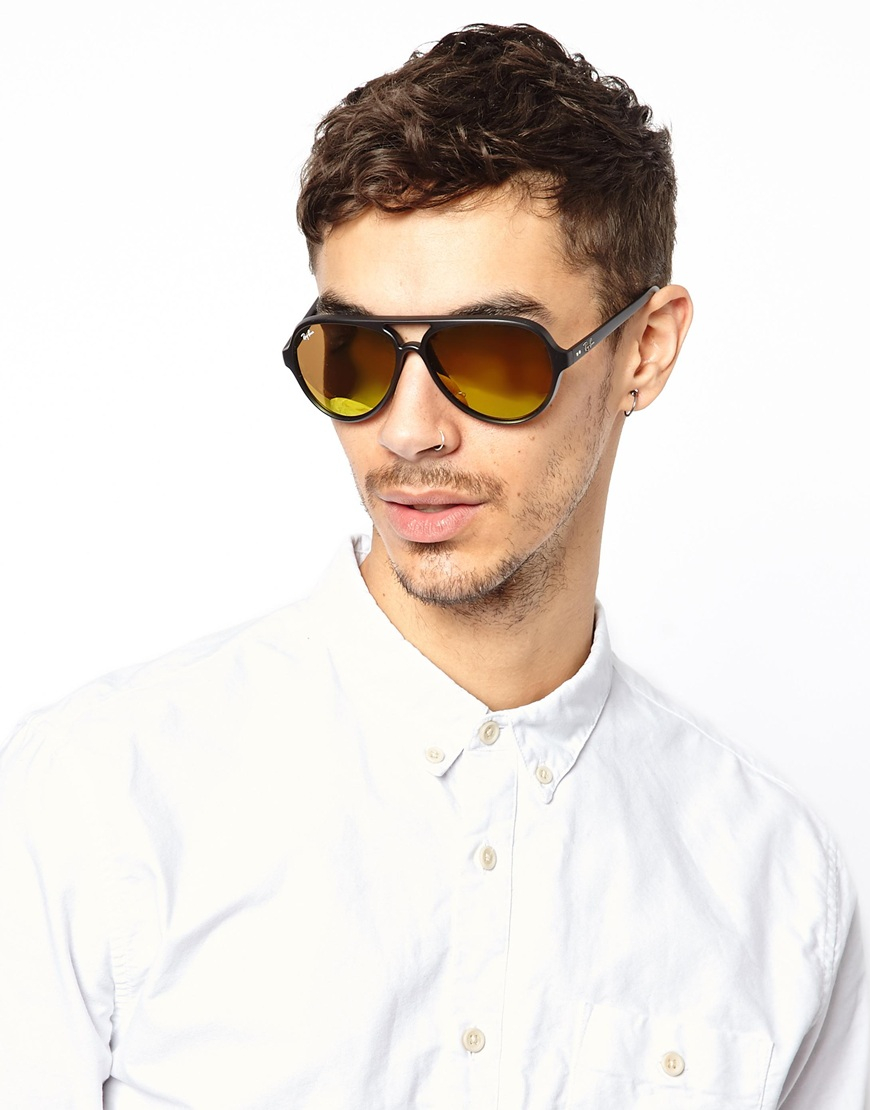 Ray-ban Aviator Sunglasses in Black for Men | Lyst