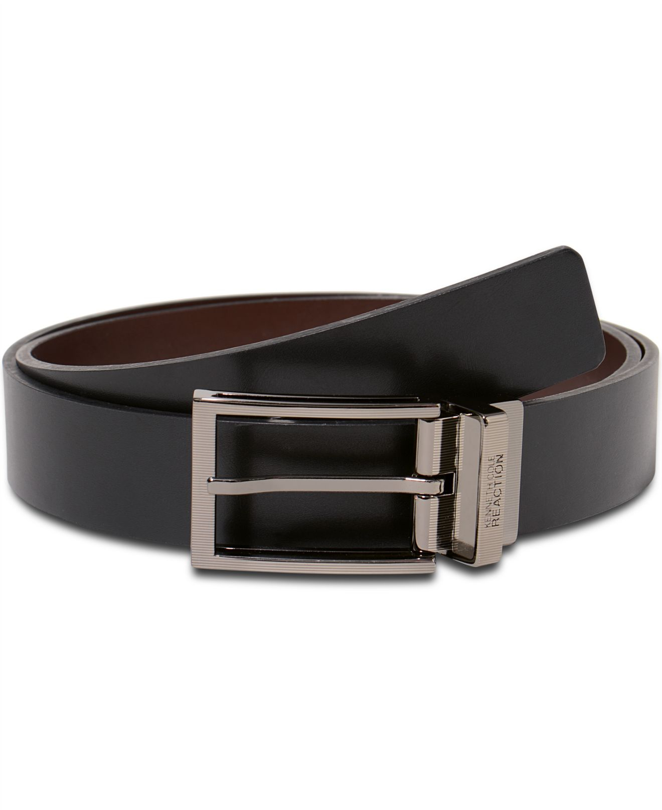 Kenneth cole reaction 32mm Cut Edge Bridle Reversible Buckle Belt in ...