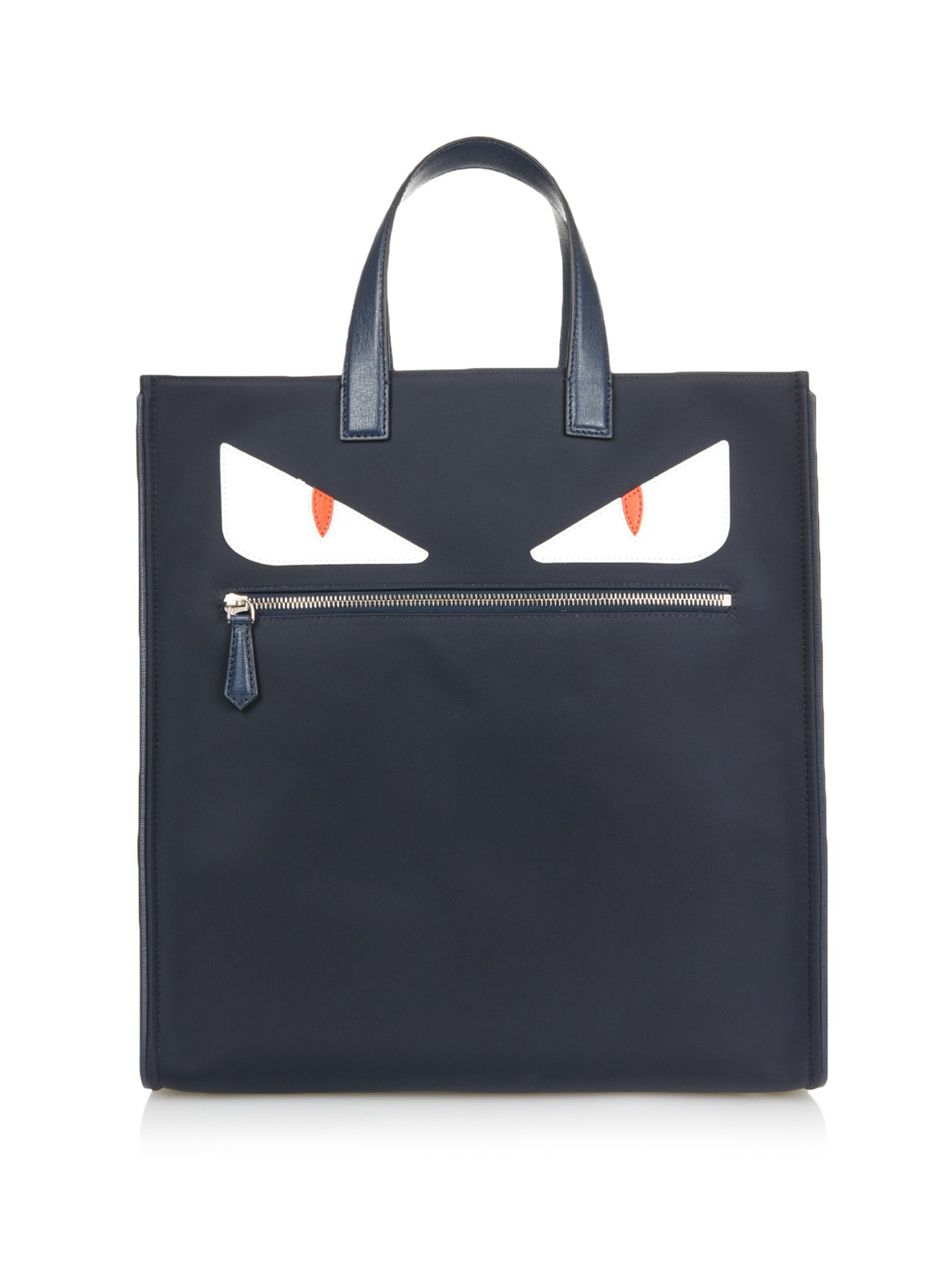 Lyst - Fendi Bag Bugs Leather And Nylon Tote in Blue for Men