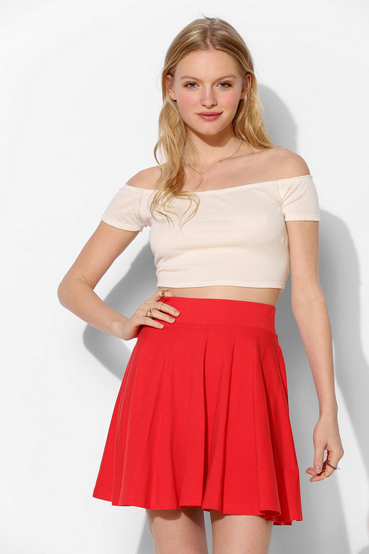 Lyst Urban Outfitters Pins And Needles Knit Circle Skirt In Red