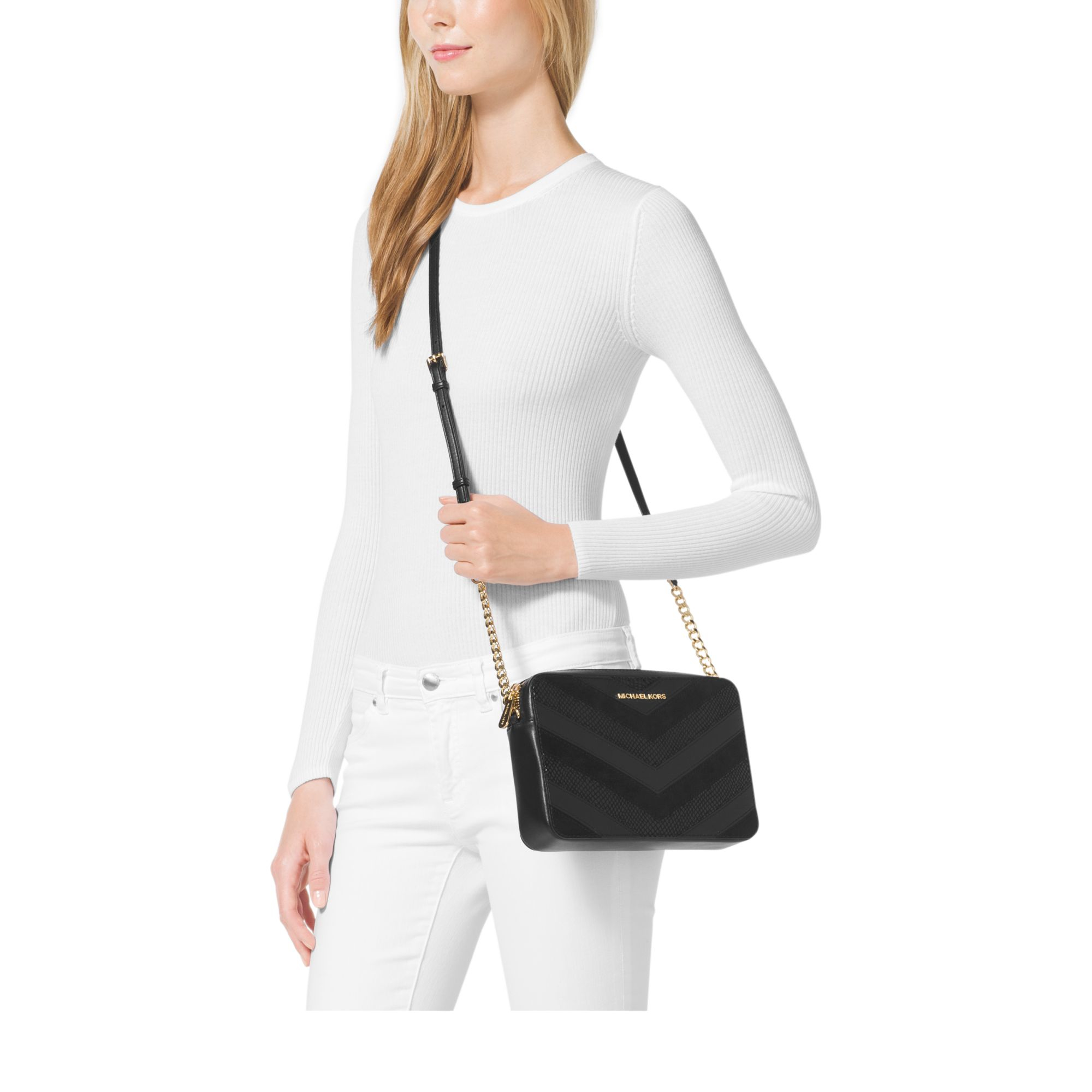 Lyst Michael Kors Jet Set Travel Large Crossbody In Black Gallery Women S Michael By Kors Jet Set