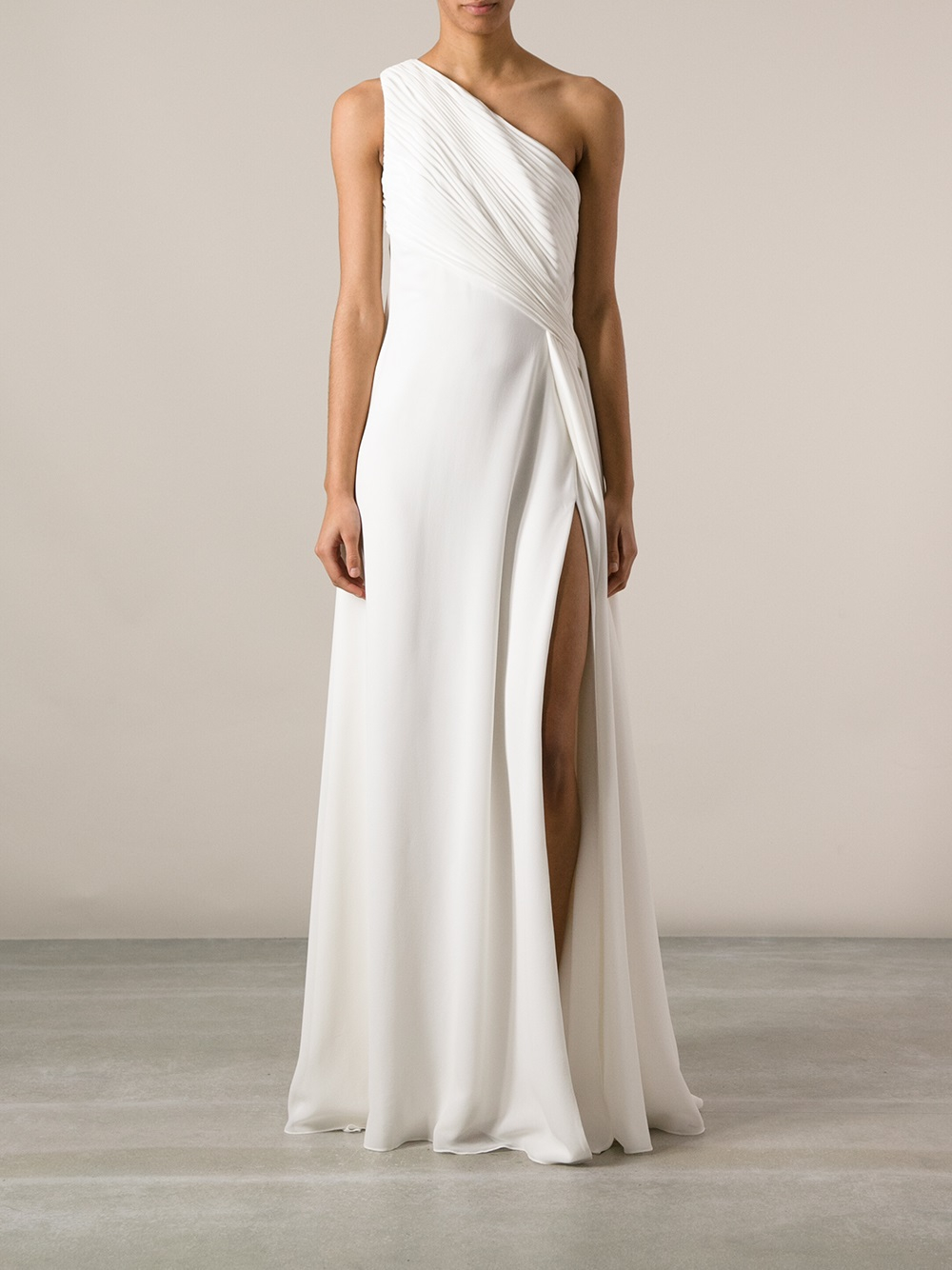 pleated formal gown