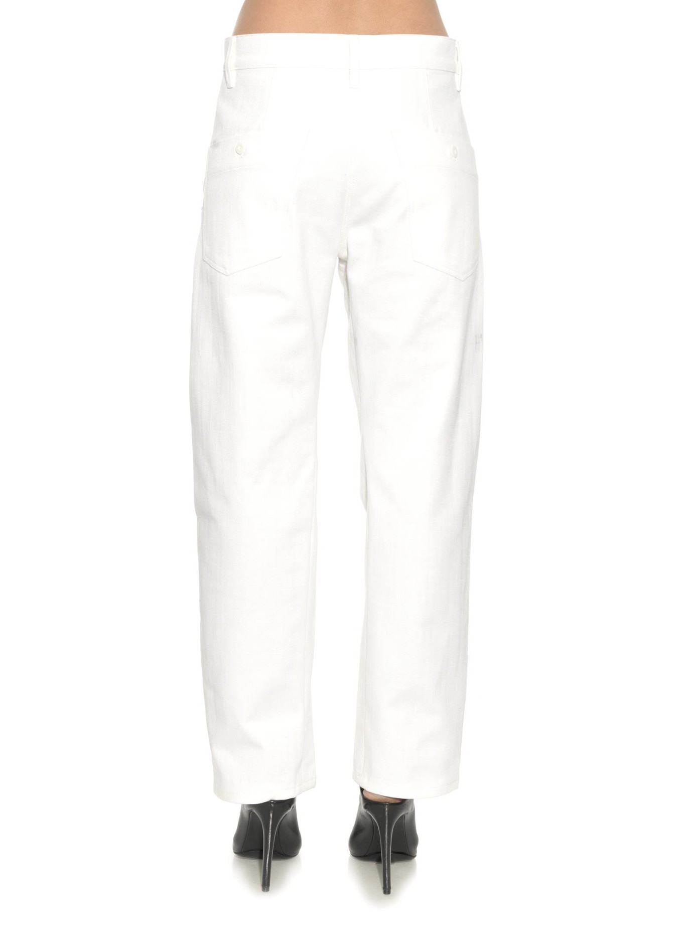 straight leg cropped white jeans