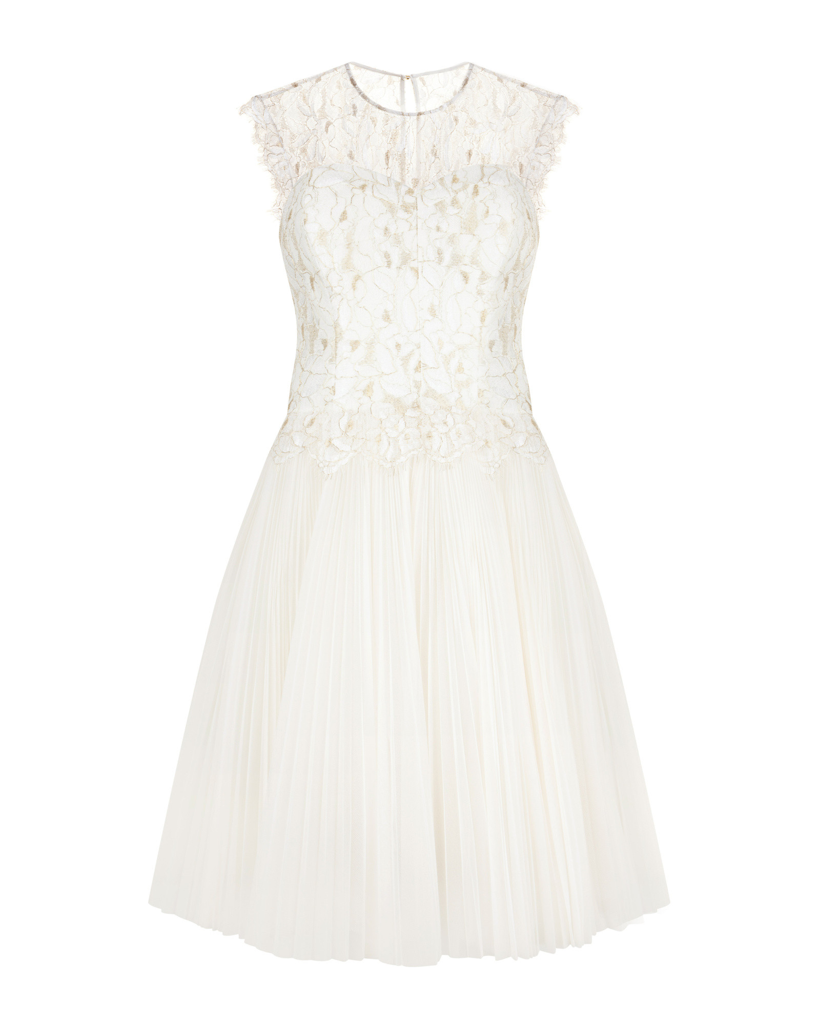 Ted Baker Lace Bodice Dress in White (Cream) | Lyst