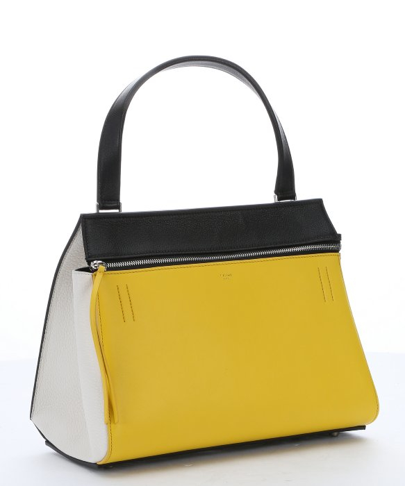 Lyst Céline Yellow And Black Calfskin Edge Top Handle Bag In Gallery