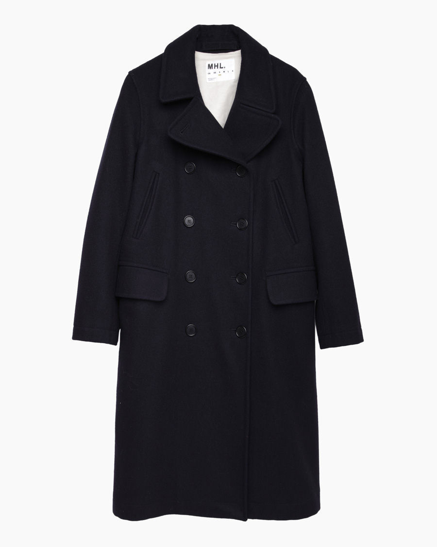 Mhl by margaret howell Pea Coat in Blue | Lyst