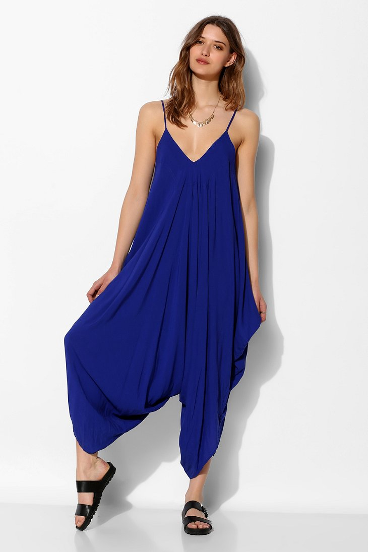 Lyst - Indah Drapey Harem Pant Jumpsuit in Blue